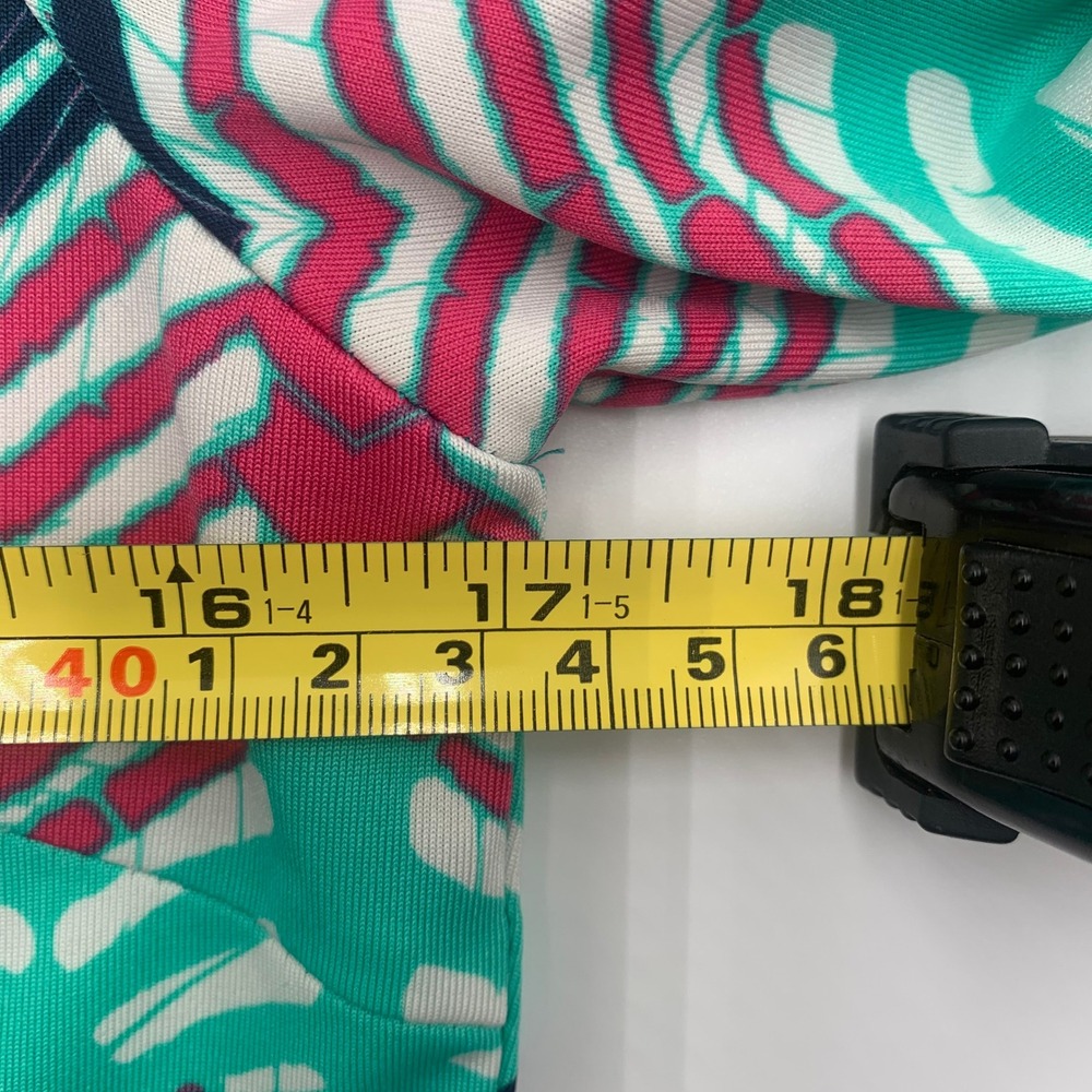 Tracy Negoshian Shift Dress Womens XS Pink Teal Geometric Chevron 3/4 Sleeve - Picture 6 of 7